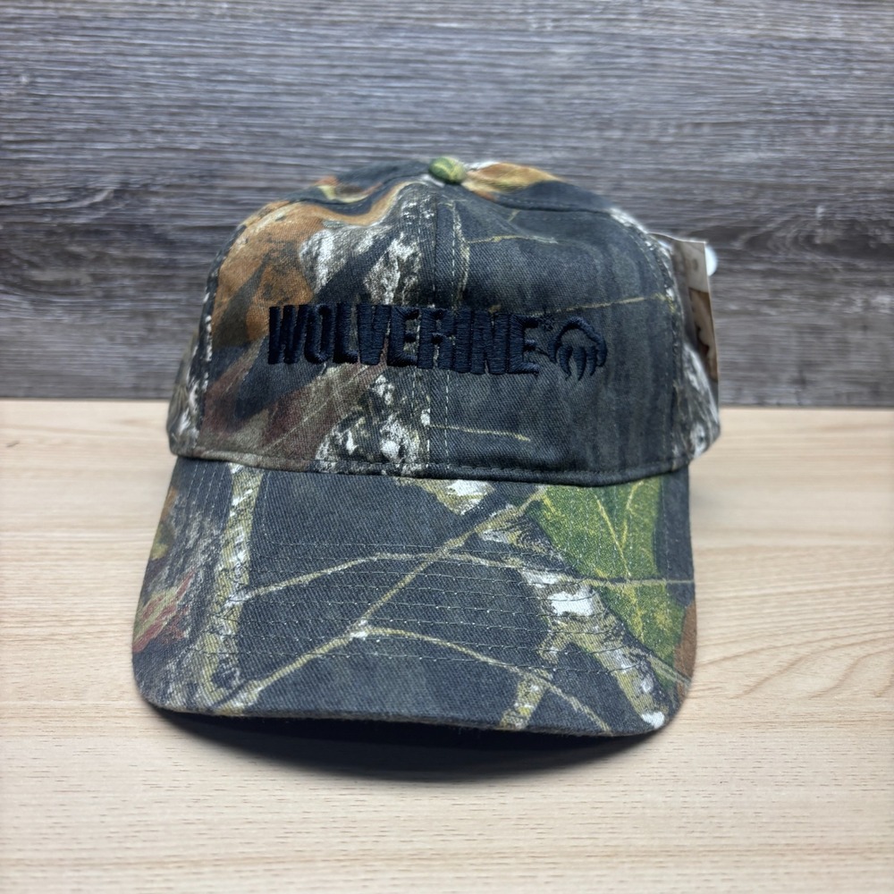 Wolverine Boots Hat Cap Strap Back Mens Camo Camouflage Mossy Oak NEW A2